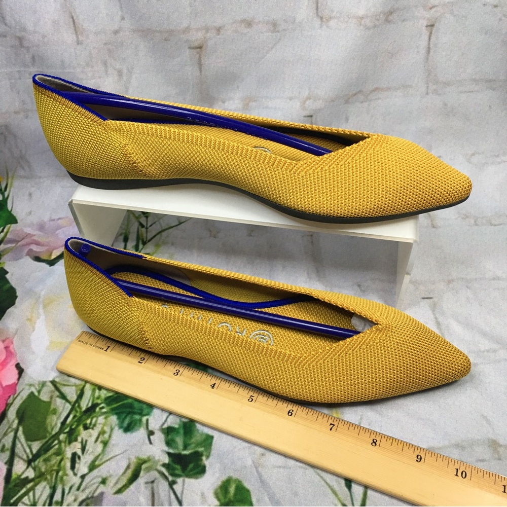Rothy’s Shoes women’s sz 6.5 Yellow Marigold ballerina slippers flat shoes new - Picture 10 of 11